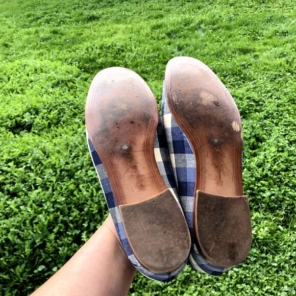 SAM EDELMAN Loraine Loafer Womens Sz 9 Blue Checkered Slip On Plaid Shoes Flat - Picture 14 of 15